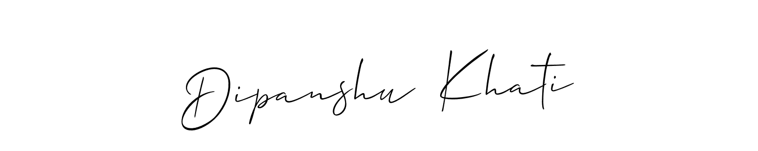 The best way (Allison_Script) to make a short signature is to pick only two or three words in your name. The name Dipanshu  Khati include a total of six letters. For converting this name. Dipanshu  Khati signature style 2 images and pictures png