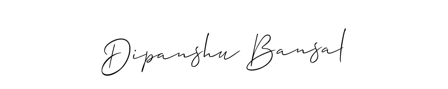 How to make Dipanshu Bansal name signature. Use Allison_Script style for creating short signs online. This is the latest handwritten sign. Dipanshu Bansal signature style 2 images and pictures png