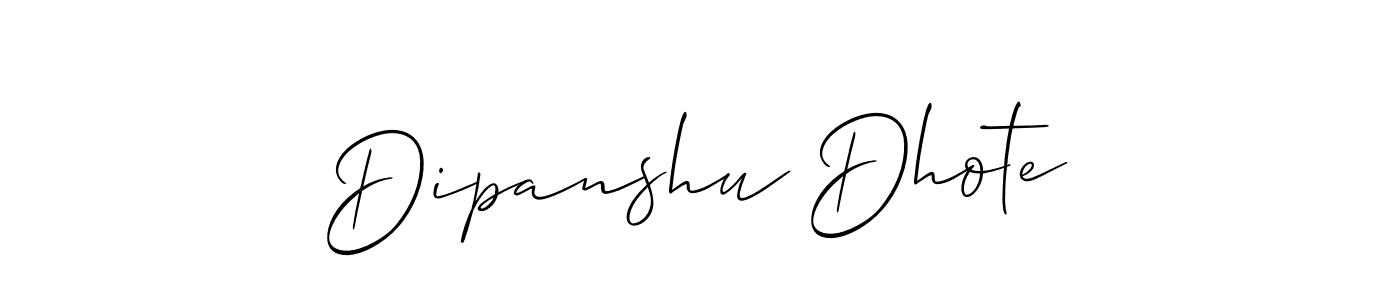 Use a signature maker to create a handwritten signature online. With this signature software, you can design (Allison_Script) your own signature for name Dipanshu Dhote. Dipanshu Dhote signature style 2 images and pictures png