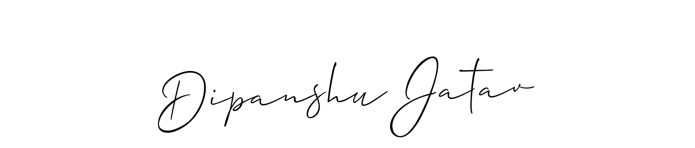 The best way (Allison_Script) to make a short signature is to pick only two or three words in your name. The name Dipanshu Jatav include a total of six letters. For converting this name. Dipanshu Jatav signature style 2 images and pictures png