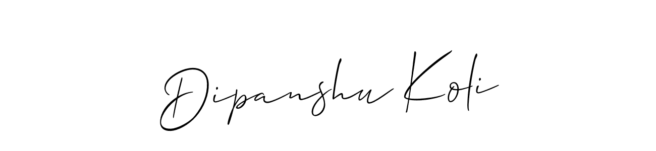 Make a short Dipanshu Koli signature style. Manage your documents anywhere anytime using Allison_Script. Create and add eSignatures, submit forms, share and send files easily. Dipanshu Koli signature style 2 images and pictures png
