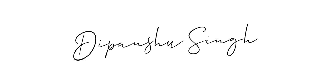 Create a beautiful signature design for name Dipanshu Singh. With this signature (Allison_Script) fonts, you can make a handwritten signature for free. Dipanshu Singh signature style 2 images and pictures png