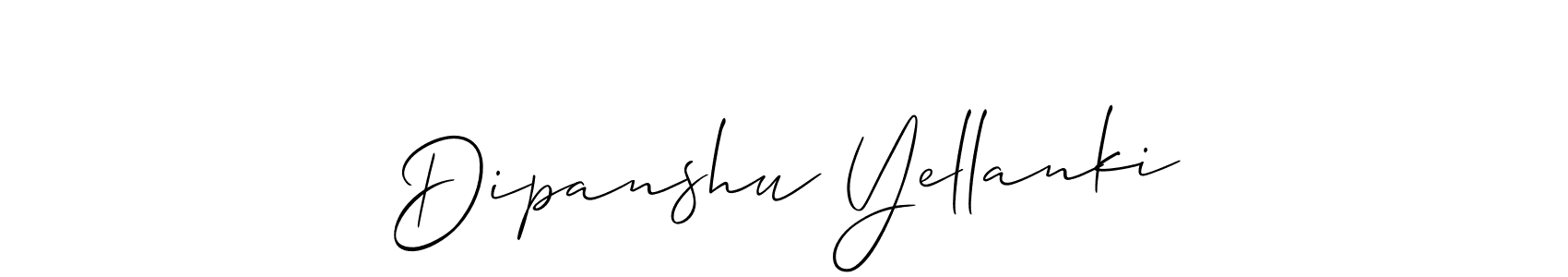 Use a signature maker to create a handwritten signature online. With this signature software, you can design (Allison_Script) your own signature for name Dipanshu Yellanki. Dipanshu Yellanki signature style 2 images and pictures png