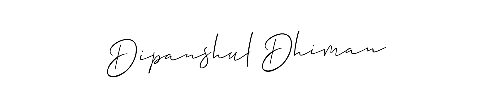 if you are searching for the best signature style for your name Dipanshul Dhiman. so please give up your signature search. here we have designed multiple signature styles  using Allison_Script. Dipanshul Dhiman signature style 2 images and pictures png