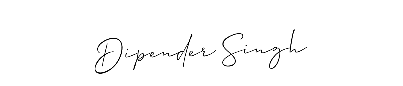 This is the best signature style for the Dipender Singh name. Also you like these signature font (Allison_Script). Mix name signature. Dipender Singh signature style 2 images and pictures png
