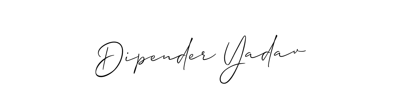 Also we have Dipender Yadav name is the best signature style. Create professional handwritten signature collection using Allison_Script autograph style. Dipender Yadav signature style 2 images and pictures png