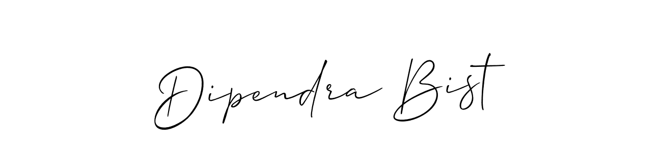 Use a signature maker to create a handwritten signature online. With this signature software, you can design (Allison_Script) your own signature for name Dipendra Bist. Dipendra Bist signature style 2 images and pictures png