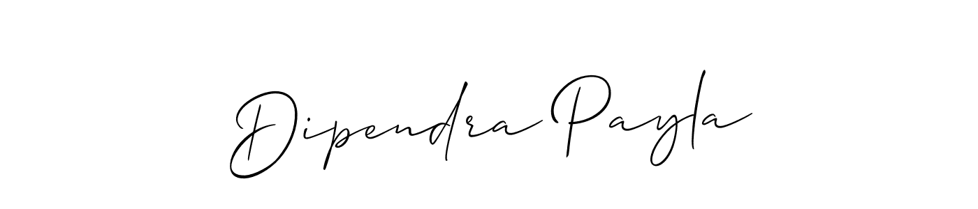 Make a beautiful signature design for name Dipendra Payla. With this signature (Allison_Script) style, you can create a handwritten signature for free. Dipendra Payla signature style 2 images and pictures png
