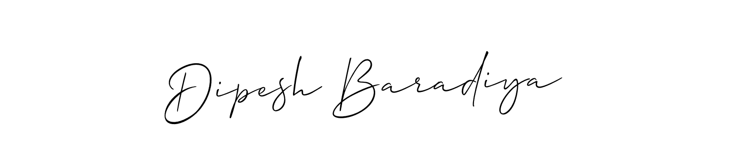 How to make Dipesh Baradiya name signature. Use Allison_Script style for creating short signs online. This is the latest handwritten sign. Dipesh Baradiya signature style 2 images and pictures png