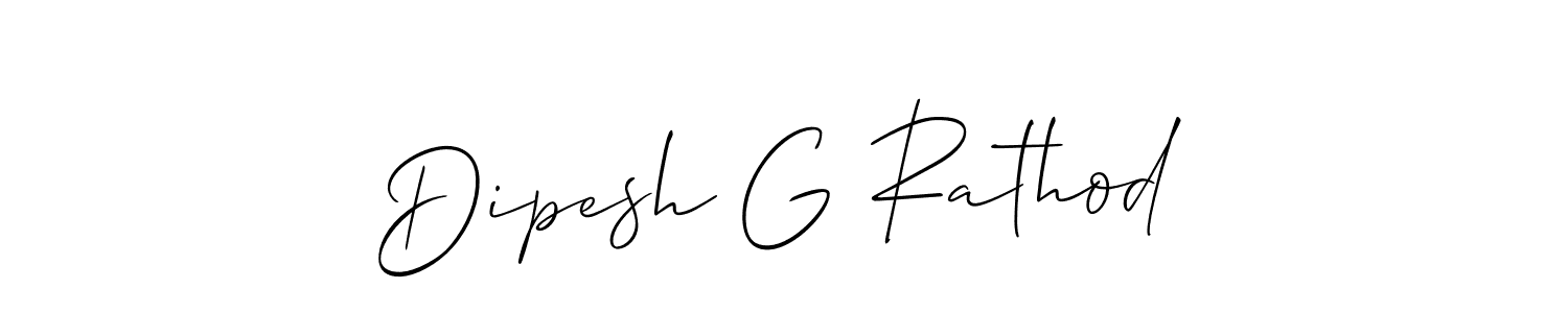 How to make Dipesh G Rathod signature? Allison_Script is a professional autograph style. Create handwritten signature for Dipesh G Rathod name. Dipesh G Rathod signature style 2 images and pictures png