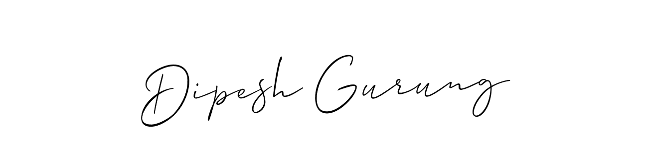 Design your own signature with our free online signature maker. With this signature software, you can create a handwritten (Allison_Script) signature for name Dipesh Gurung. Dipesh Gurung signature style 2 images and pictures png