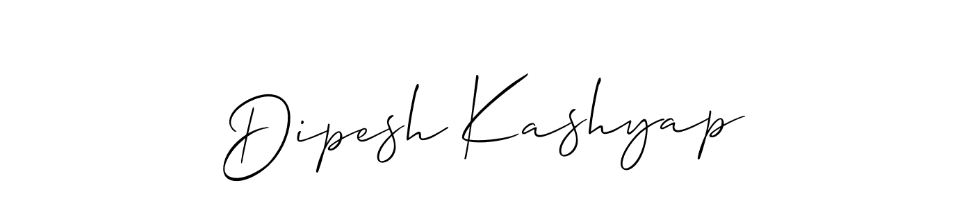 Also we have Dipesh Kashyap name is the best signature style. Create professional handwritten signature collection using Allison_Script autograph style. Dipesh Kashyap signature style 2 images and pictures png