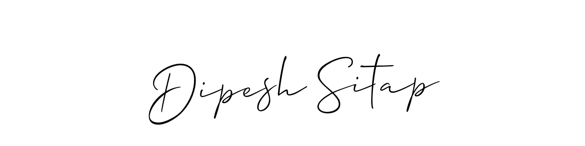 if you are searching for the best signature style for your name Dipesh Sitap. so please give up your signature search. here we have designed multiple signature styles  using Allison_Script. Dipesh Sitap signature style 2 images and pictures png