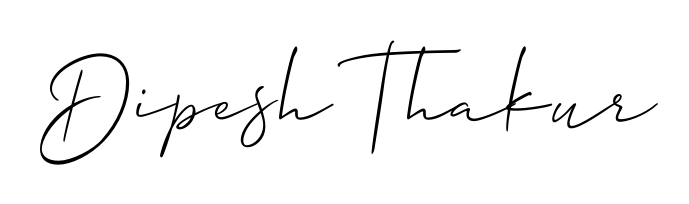 Designed for modern professionals: Dipesh Thakur name signature crafted with Allison_Script script. Ready for digital PDF workflows. Dipesh Thakur signature style 2 images and pictures png
