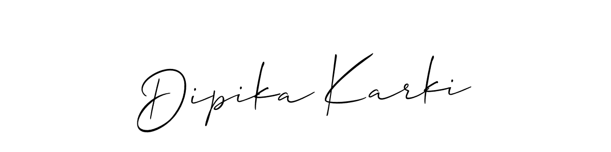 Allison_Script is a professional signature style that is perfect for those who want to add a touch of class to their signature. It is also a great choice for those who want to make their signature more unique. Get Dipika Karki name to fancy signature for free. Dipika Karki signature style 2 images and pictures png