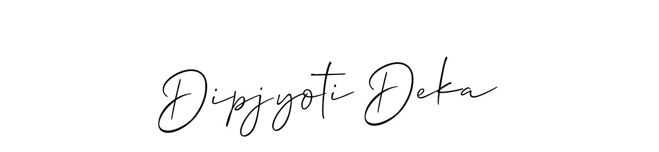 How to Draw Dipjyoti Deka signature style? Allison_Script is a latest design signature styles for name Dipjyoti Deka. Dipjyoti Deka signature style 2 images and pictures png