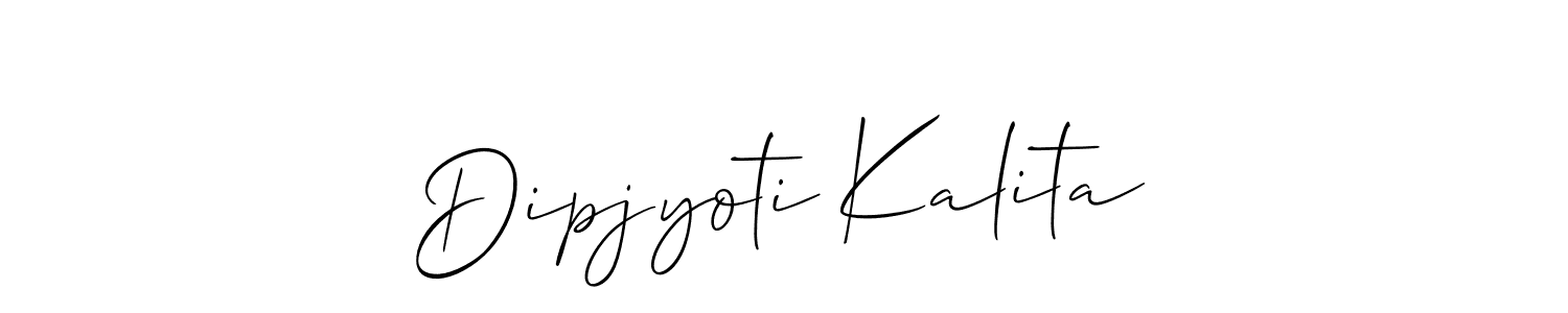 The best way (Allison_Script) to make a short signature is to pick only two or three words in your name. The name Dipjyoti Kalita include a total of six letters. For converting this name. Dipjyoti Kalita signature style 2 images and pictures png