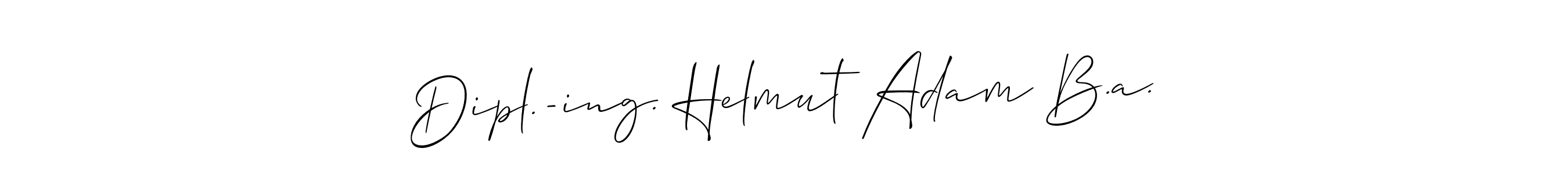 The best way (Allison_Script) to make a short signature is to pick only two or three words in your name. The name Dipl.-ing. Helmut Adam B.a. include a total of six letters. For converting this name. Dipl.-ing. Helmut Adam B.a. signature style 2 images and pictures png
