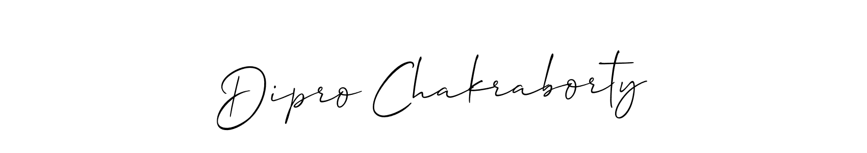 This is the best signature style for the Dipro Chakraborty name. Also you like these signature font (Allison_Script). Mix name signature. Dipro Chakraborty signature style 2 images and pictures png