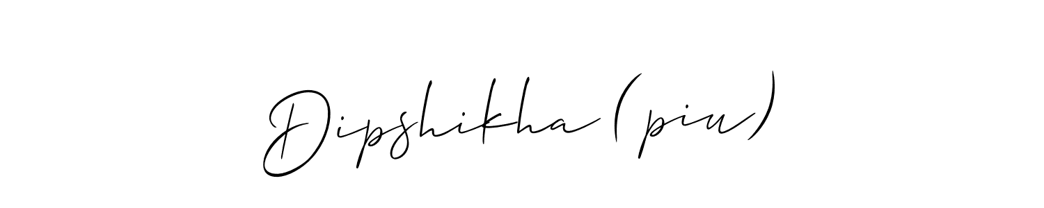 Create a beautiful signature design for name Dipshikha (piu). With this signature (Allison_Script) fonts, you can make a handwritten signature for free. Dipshikha (piu) signature style 2 images and pictures png