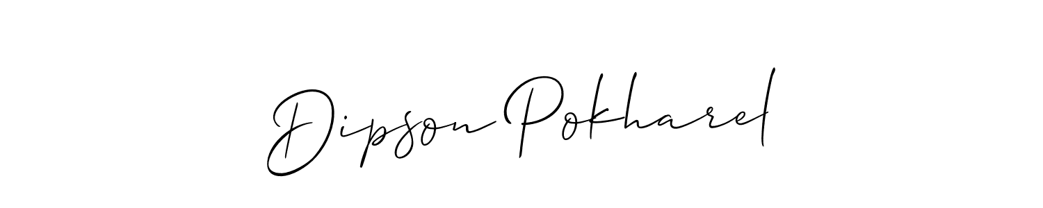 Also we have Dipson Pokharel name is the best signature style. Create professional handwritten signature collection using Allison_Script autograph style. Dipson Pokharel signature style 2 images and pictures png