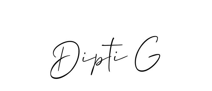 Allison_Script is a professional signature style that is perfect for those who want to add a touch of class to their signature. It is also a great choice for those who want to make their signature more unique. Get Dipti G name to fancy signature for free. Dipti G signature style 2 images and pictures png