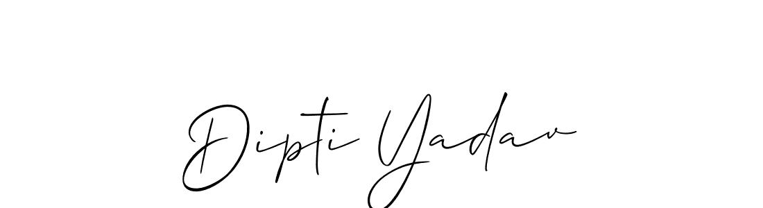 Make a beautiful signature design for name Dipti Yadav. With this signature (Allison_Script) style, you can create a handwritten signature for free. Dipti Yadav signature style 2 images and pictures png