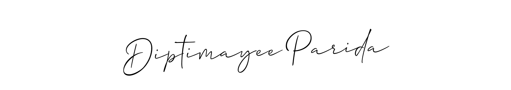 Make a beautiful signature design for name Diptimayee Parida. With this signature (Allison_Script) style, you can create a handwritten signature for free. Diptimayee Parida signature style 2 images and pictures png