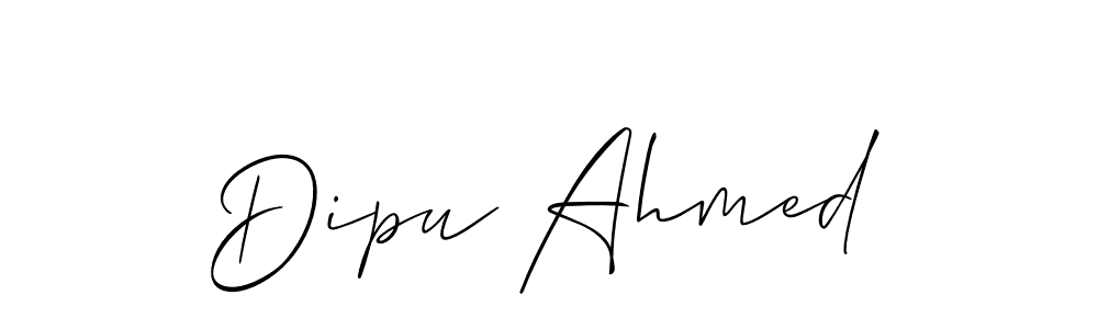 Allison_Script is a professional signature style that is perfect for those who want to add a touch of class to their signature. It is also a great choice for those who want to make their signature more unique. Get Dipu Ahmed name to fancy signature for free. Dipu Ahmed signature style 2 images and pictures png