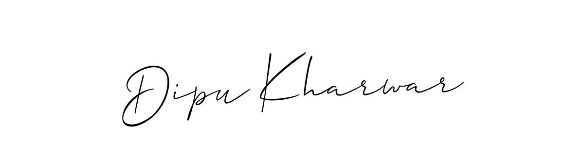 How to make Dipu Kharwar name signature. Use Allison_Script style for creating short signs online. This is the latest handwritten sign. Dipu Kharwar signature style 2 images and pictures png