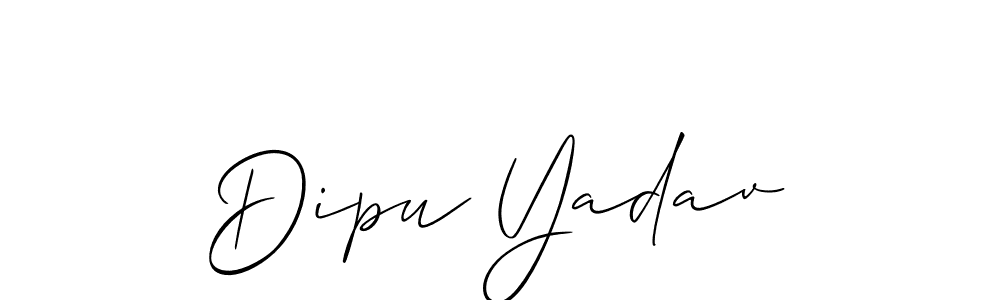 if you are searching for the best signature style for your name Dipu Yadav. so please give up your signature search. here we have designed multiple signature styles  using Allison_Script. Dipu Yadav signature style 2 images and pictures png