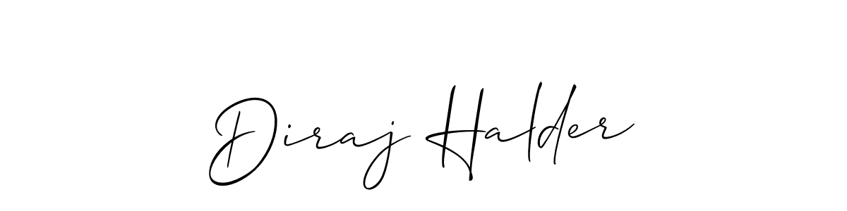 Create a beautiful signature design for name Diraj Halder. With this signature (Allison_Script) fonts, you can make a handwritten signature for free. Diraj Halder signature style 2 images and pictures png