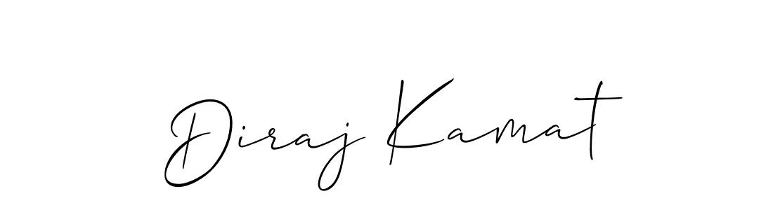 Use a signature maker to create a handwritten signature online. With this signature software, you can design (Allison_Script) your own signature for name Diraj Kamat. Diraj Kamat signature style 2 images and pictures png