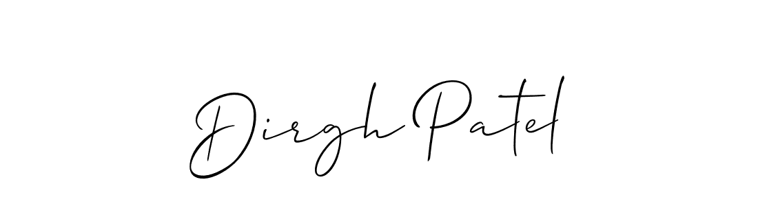 Dirgh Patel stylish signature style. Best Handwritten Sign (Allison_Script) for my name. Handwritten Signature Collection Ideas for my name Dirgh Patel. Dirgh Patel signature style 2 images and pictures png