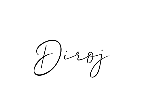 if you are searching for the best signature style for your name Diroj. so please give up your signature search. here we have designed multiple signature styles  using Allison_Script. Diroj signature style 2 images and pictures png