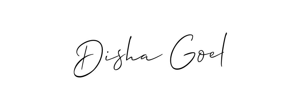 Use a signature maker to create a handwritten signature online. With this signature software, you can design (Allison_Script) your own signature for name Disha Goel. Disha Goel signature style 2 images and pictures png