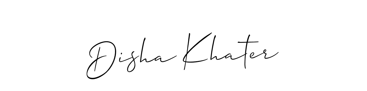 if you are searching for the best signature style for your name Disha Khater. so please give up your signature search. here we have designed multiple signature styles  using Allison_Script. Disha Khater signature style 2 images and pictures png