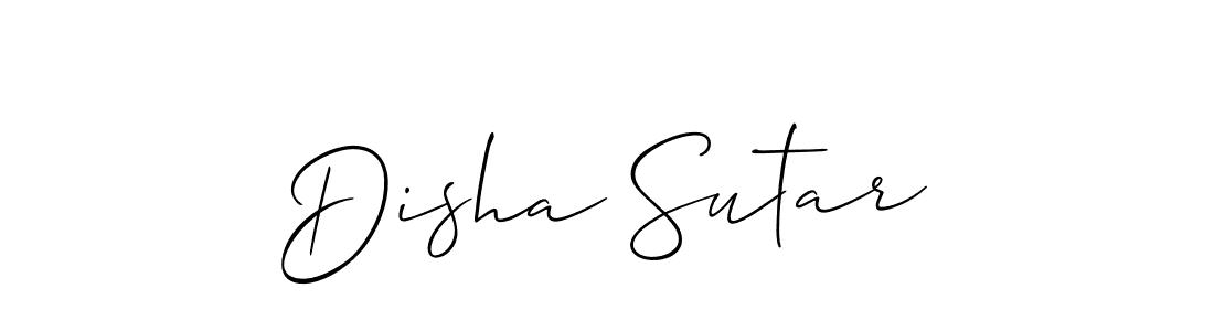Make a beautiful signature design for name Disha Sutar. With this signature (Allison_Script) style, you can create a handwritten signature for free. Disha Sutar signature style 2 images and pictures png
