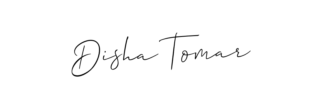 The best way (Allison_Script) to make a short signature is to pick only two or three words in your name. The name Disha Tomar include a total of six letters. For converting this name. Disha Tomar signature style 2 images and pictures png