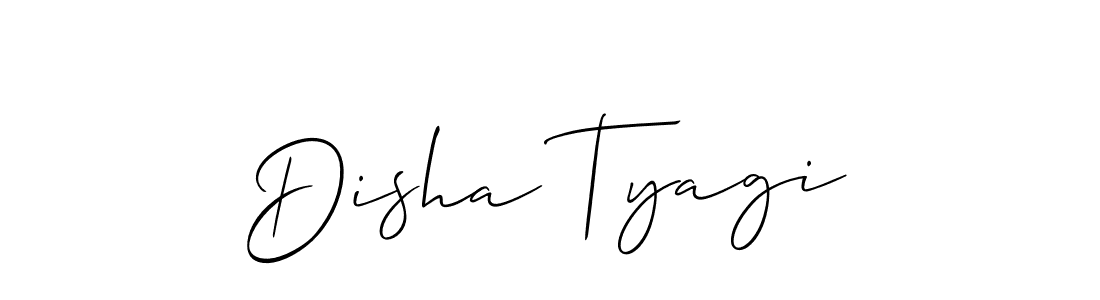 The best way (Allison_Script) to make a short signature is to pick only two or three words in your name. The name Disha Tyagi include a total of six letters. For converting this name. Disha Tyagi signature style 2 images and pictures png