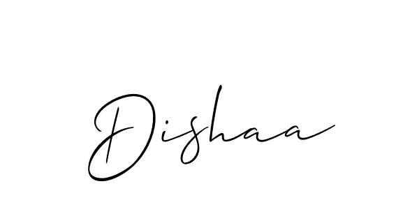 Create a beautiful signature design for name Dishaa. With this signature (Allison_Script) fonts, you can make a handwritten signature for free. Dishaa signature style 2 images and pictures png