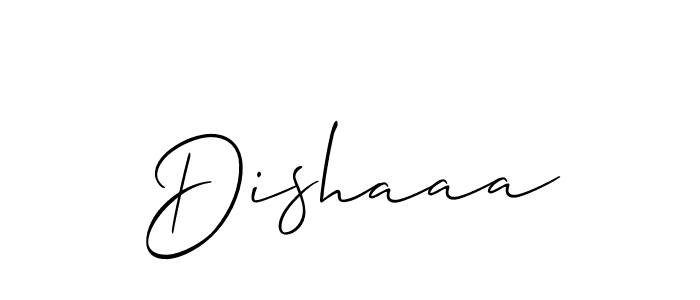 Design your own signature with our free online signature maker. With this signature software, you can create a handwritten (Allison_Script) signature for name Dishaaa. Dishaaa signature style 2 images and pictures png