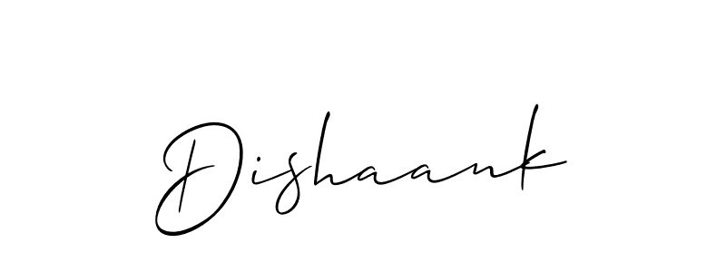 Make a beautiful signature design for name Dishaank. With this signature (Allison_Script) style, you can create a handwritten signature for free. Dishaank signature style 2 images and pictures png
