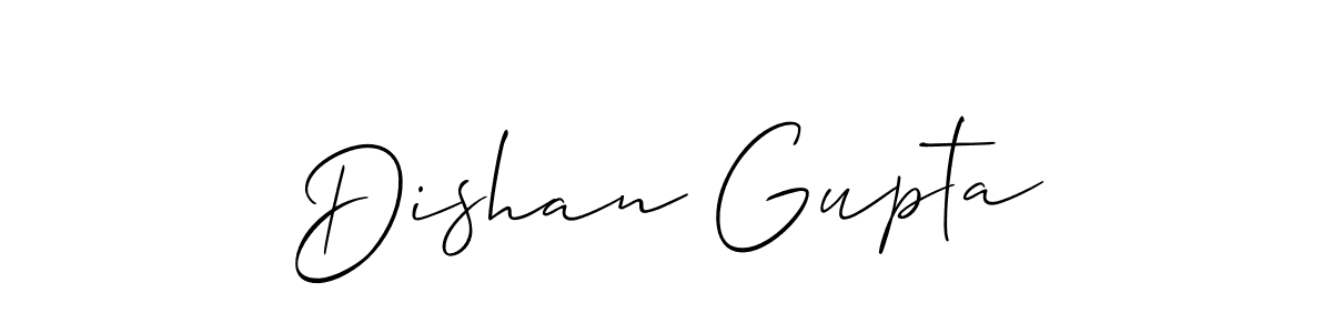 Create a beautiful signature design for name Dishan Gupta. With this signature (Allison_Script) fonts, you can make a handwritten signature for free. Dishan Gupta signature style 2 images and pictures png