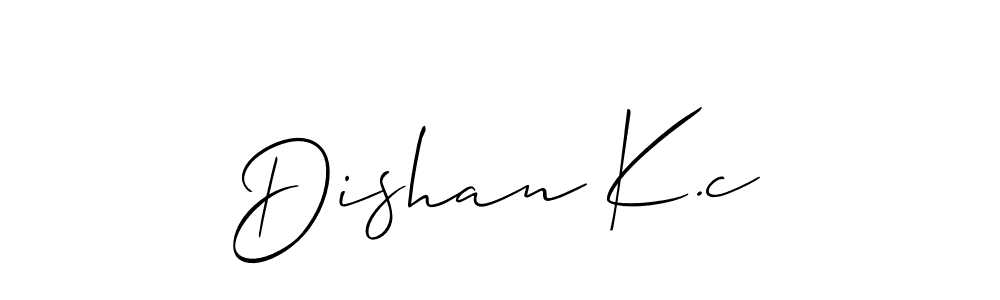 The best way (Allison_Script) to make a short signature is to pick only two or three words in your name. The name Dishan K.c include a total of six letters. For converting this name. Dishan K.c signature style 2 images and pictures png