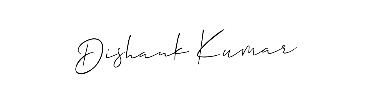 Make a beautiful signature design for name Dishank Kumar. With this signature (Allison_Script) style, you can create a handwritten signature for free. Dishank Kumar signature style 2 images and pictures png