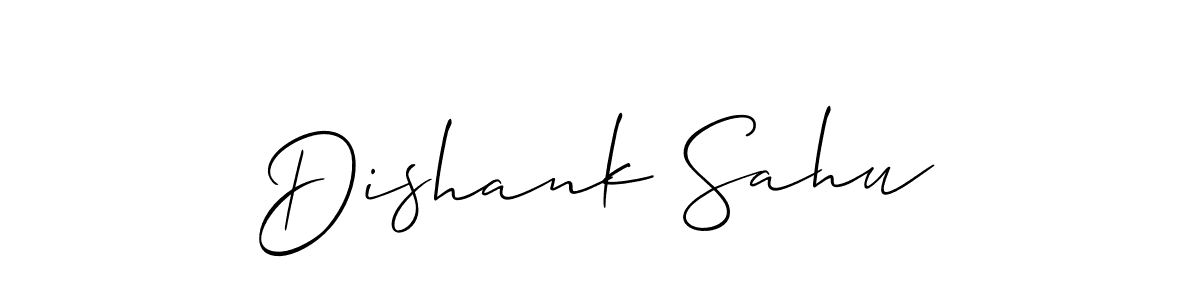 This is the best signature style for the Dishank Sahu name. Also you like these signature font (Allison_Script). Mix name signature. Dishank Sahu signature style 2 images and pictures png