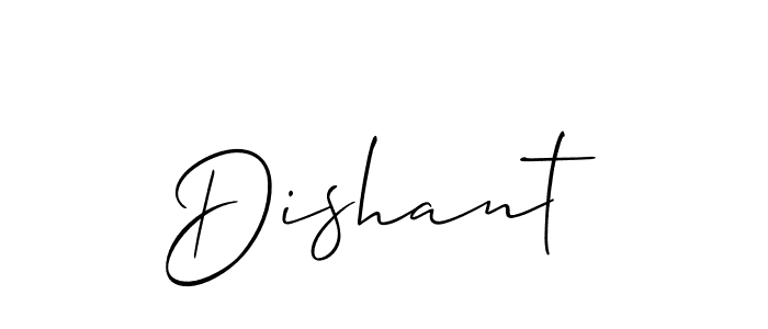 How to make Dishant name signature. Use Allison_Script style for creating short signs online. This is the latest handwritten sign. Dishant signature style 2 images and pictures png
