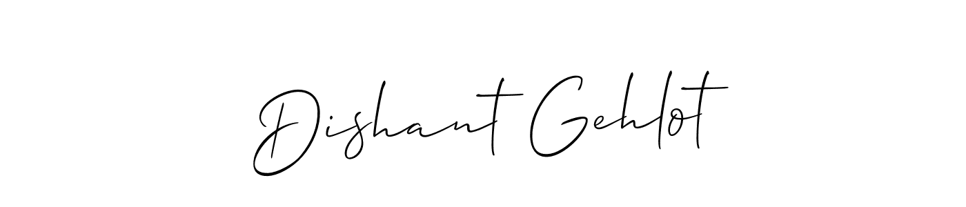 How to make Dishant Gehlot signature? Allison_Script is a professional autograph style. Create handwritten signature for Dishant Gehlot name. Dishant Gehlot signature style 2 images and pictures png
