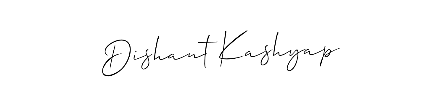 Also we have Dishant Kashyap name is the best signature style. Create professional handwritten signature collection using Allison_Script autograph style. Dishant Kashyap signature style 2 images and pictures png